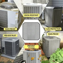 Premium Outdoor Air Conditioner Cover - Super Durable, Water Resistant, Windproof - Dust & Cold Air Barrier With Breathable PVC Mesh Ventilation