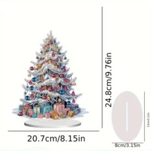 5D DIY Merry Christmas Flat Christmas Tree, Santa Claus Diamond Painting Desktop Decor, Colorful Spherical Crystal Diamond Art Mosaic Desktop Decor, Home Decor Craft Kit/Suitable For Family, Friends Holiday Gifts