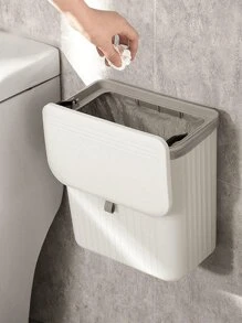1 PIEZA Papelera colgante blanca para la cocina, papelera de basura montada en la puerta del gabinete, papelera de pared ahorradora de espacio, adecuada para cocina y baño, papelera de cocina, accesorios de cocina, papelera de dormitorio, papeleras de baño, organizador.