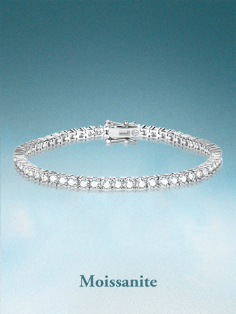 rainonme 1 pièce Bracelet tennis en moissanite de 5 cts pour femme et homme, en argent sterling, de 16 cm. Bijoux de mode en argent, cadeau de mariage, de fiançailles, d'anniversaire, de Noël et d'autres occasions spéciales. Bijoux hip-hop pour le printemps et la fête de la Banque