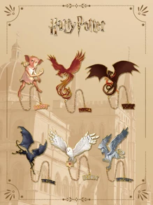 Harry Potter 1Pc Vintage Metal Bookmark, Aesthetics Hogwarts Magical Creatures Theme Bookmark With Tail Chain For Reading, Journal Hanging, Perfect Birthday Gift, Back To School Supplies For Book Lovers And Harry Potter Fans[Officially Licensed]