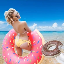 1 Stück Schwimmring, Sommer Schwimmreifen und Pool, aufblasbarer runder Schwimmring, tragbarer Donut Schwimmring für Outdoor-Partys und Strand, Strandutensilien, Strandaccessoires