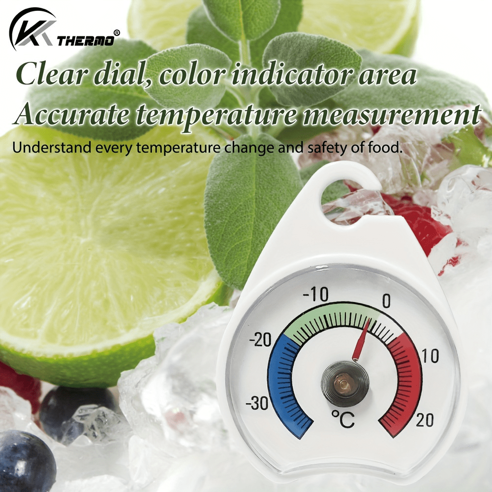 KT THERMO 1 Stück KT THERMO Mini Dial Gefrier- & Kühlschrankthermometer mit Aufhänger - sofortige Ablesung, -30~20°C