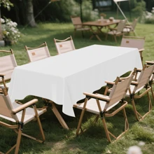 1Pc/4pcs Solid Color Tablecloth, Plastic Tablecloth 54 * 108inch Multi-Color Optional Peva Material, Rectangular Tablecloth, Suitable For Birthday, Wedding, Banquet, Party Desktop Decorations