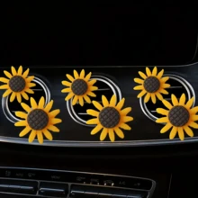5pcs/6pcs Sunflower Vent Clip, Car Accessories, Suitable For Men & Women, Car Air Vent Outlet Decorations - Multicolor - View 8