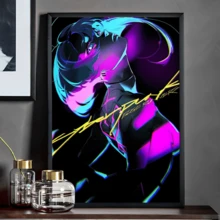Tranh treo tường (1/3 tấm), có khung tùy chọn, tranh phong cách Anime Cyberpunk, tranh in trên vải canvas, tranh nghệ thuật, tranh vẽ trên tường, tranh không khung, tranh có khung. - Nhiều màu - Xem 26
