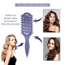 卷发梳，卷发梳，带通风孔的梳子，适用于男女卷发的梳理、定型和定型，减少拉扯 - 彩色 - 查看 3