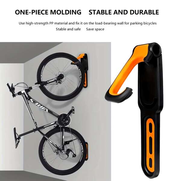 1 Stück Schwarz Fahrrad Wandhalterung - Kunststoff Aufbewahrungshalter geeignet für Mountainbike & Rennrad, einfach zu installierender Fahrrad Aufhängehaken