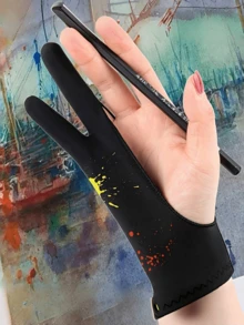 1 件艺术家绘画手套，双指防污素描手套，防滑透气手套，适用于数字绘图、绘画、艺术创作，适合左手和右手，健身房、运动、健身房、家庭锻炼、女士健身手套、拳击手套、健身手套、健身手套、男士健身手套