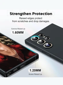 1pc Black Shock-Proof Protective Case Compatible With Samsung Series, Samsung Phone Black Shockproof Case, Phone Case, Phone Protective Cover, Phone Shell, Phone Sleeve, Shock-Resistant Phone Case, Black Phone Case, Minimalist Phone Case, Solid Color Phone Case, Black Phone Case, TPU Shock-Proof Phone Case (Military-Grade Drop Protection)