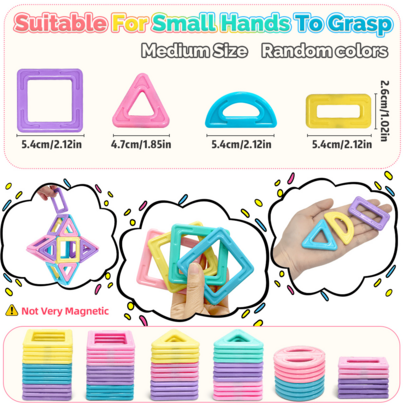 Halloween Decorative Magnetic Building Blocks Toy, Develop Hand-Eye Coordination, Creativity, And Hands-On Skills, DIY Creative Learning Educational Toy, Best Birthday Christmas Gift For Boys And Girls, Random Color (Size: 5.5cm/2.17in And 4.7cm/1.85in)