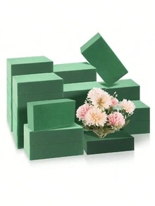 2 件/4 件 - 花泡沫块，（5.5 英寸长 x 3.1 英寸宽 x 1.7 英寸高）植物泡沫，用于插花或人造花的绿色干湿花泡沫，用于婚礼、生日和家居装饰的花店泡沫。