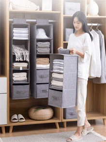 A Multi-Layer Non-Woven Fabric Storage Hanging Bag, A Hanging Kitchen And Clothing Storage Bag, And A Multi-Functional Storage Bag