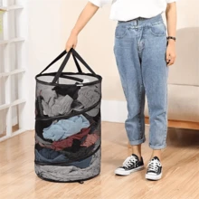 1pc Extra Large Pop-Up Laundry Basket - Foldable, Portable & Durable With Breathable Mesh - For Home & Travel - Perfect For Storing & Organizing Dirty Clothes - Ideal Gift For Families