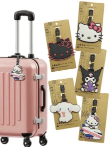 Sanrio Luggage Tag, Cartoon Cute Travel ID Label, Casual Style, Edgeless Paint, Hand Wash, PVC, Easy To Connect Travel And Office Strap, Luggage Strap Vacation Travel Accessories Summer Travel Essentials Suitcase Tag Pendant Holiday Vacation For Travel For Honeymoon For Flying For Cruise For Bags For Luggage Portable Back To School Women Mini Travel Products Bag For School School Accessories School Stuff