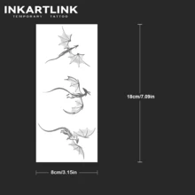 INKARTLINK Revolutionary Technology Tattoo Sticker, Dinosaur & Fruit Juice Botanical Temporary Tattoo, Magic Tattoo, 15 Days Tattoo, Semi-Permanent Tattoo, Realistic Fake Tattoo, Lasting 1-2 Weeks - Black - View 5