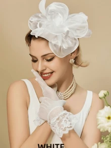 3Pcs Fascinators With Lace Gloves For Women Tea Party Hat Pillbox Hat With Veil Wedding Party Headpiece Retro 20s 50s New - Style C With Glovs - View 13