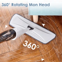 Mop Set With Spray Function 360° Flexible Head 3 Microfiber Pads Wet And Dry Use For Bathroom Kitchen Office - White - View 3