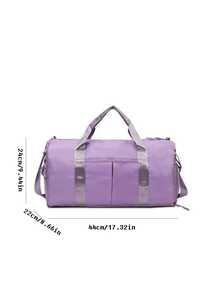 大容量防水健身包，干湿分离周末旅行包，多功能便携单肩包，适用于商务、度假、户外、滑雪、健身旅行、过夜包、手提包、运动包、学习用品、返校用品、周末旅行包、学生手提包、学习配件、学习用品 - 紫色 - 查看 4