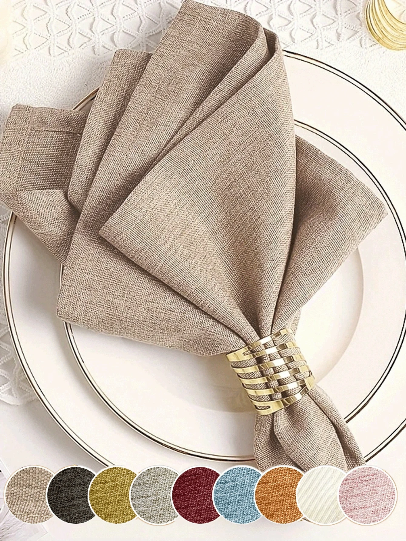 Modern Solid Color Wrinkle-Resistant Washable Cloth Napkins, Suitable For Wedding, Party, Banquet, Home Dining Table Decor, Daily Home Decoration - Multicolor - View 1