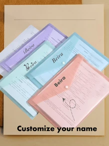 [Personalizzato] 2/5 pezzi Buste in plastica da 16 mil con colori attenuati e testo inciso al laser - Adatte per uso fai-da-te e formato A4; Spesse, con grande capacità per contenere fascicoli, documenti, esami; Necessità di ufficio, studio, archiviazione quotidiana, uso versatile per studenti, attività, casa, ritorno a scuola