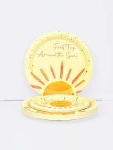 10pcs/20pcs/50pcs Boho First Trip Around The Sun Birthday Decorations Boho Party Set With Bohemian Hippie Sunshine Theme Party Tableware Decorations Including Plates,Cups,Napkins - Multicolor - View 2