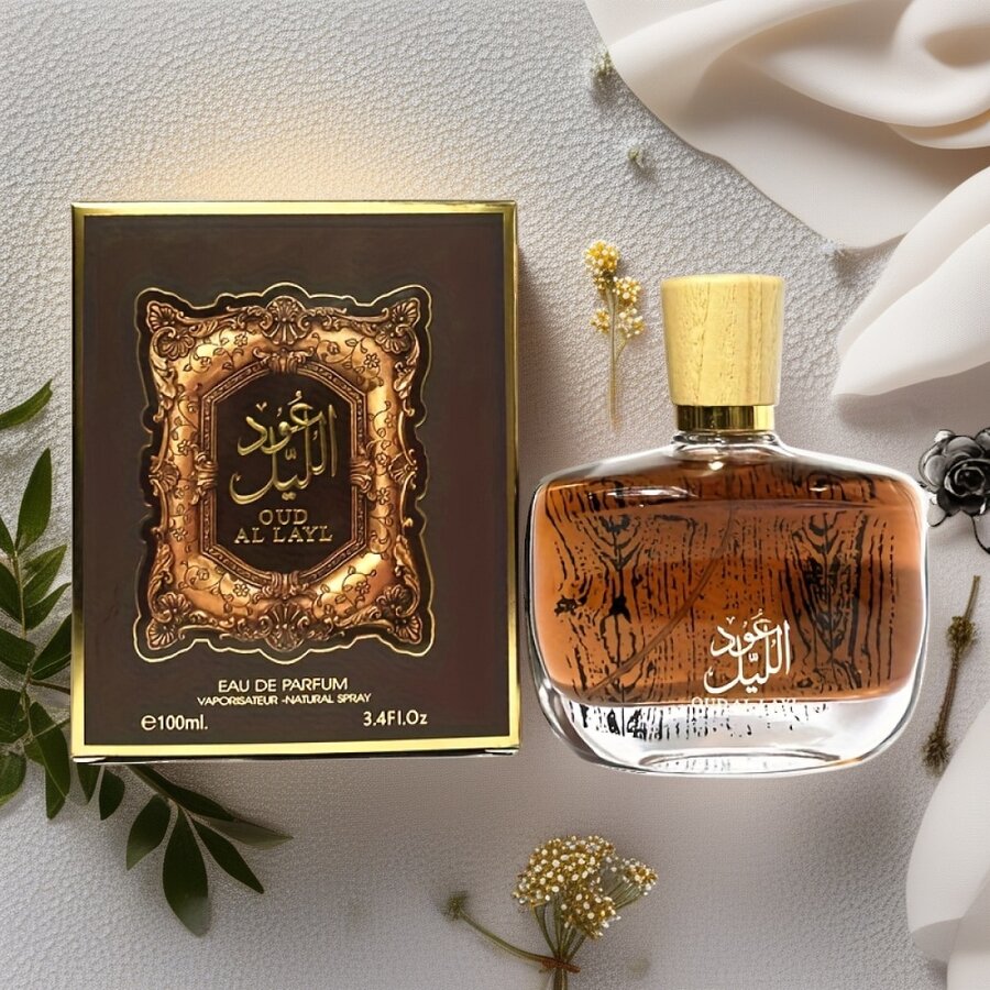 OUD AL LAYL Men's Perfume - Alcohol-Free Citrus And Oriental Blend, Male Hormone Boosting Fragrance, Middle Eastern Dubai Noble Luxury Design, 3.4 Oz/100 Ml Personal Use And Gift, Luxurious Gold Packaging, Exotic Fragrance - 1PC - View 1
