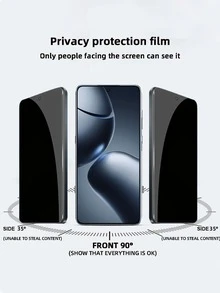 2 pièces Protecteur d'écran en verre trempé, anti-espionnage, anti-empreintes digitales, compatible avec le déverrouillage facial, installation facile, compatible avec Xiaomi. Cadeau pour l'anniversaire, la famille, les amis. Protecteur d'écran de téléphone, accessoires de téléphone, étanche, antichoc, anti-chute, résistant aux rayures, protection intégrale - Noir - Voir 6