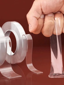 1 Stück 2 cm * 2 m transparentes Nano Doppelseitiges Klebeband, starkes transparentes Nano Klebeband, wasserfest, wiederverwendbar, geeignet für Büro, Zuhause, täglichen Gebrauch