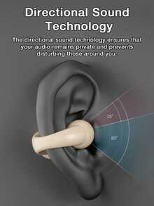 GENAI 开放式耳机真无线耳机，200mAh 电池和超长播放时间，耳夹式耳塞内置麦克风和耳钩，IPX5 运动耳机，适合音乐