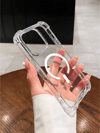 1 件亚克力加厚简约优质磁性手机壳适用于 iPhone11、11Pro、11ProMax、12、12Pro、12ProMax、13、13Pro、13ProMax、14、14Pro、14Plus、14ProMax、15、15Pro、15Plus、16、16Pro、16ProMax、16Plus 防水防震防摔防刮