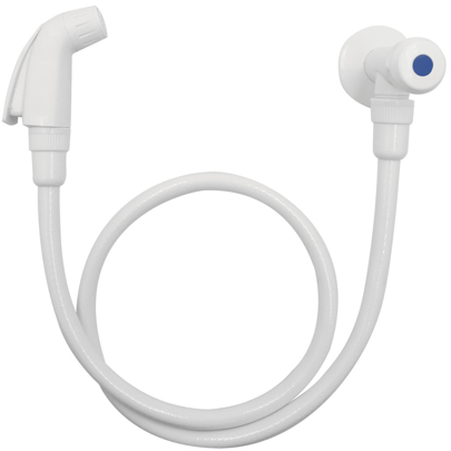 Kit Ducha Higiênica Abs Completa C/ Registro/Mangueira Branca 1/4 Volta Chuveirinho Privada