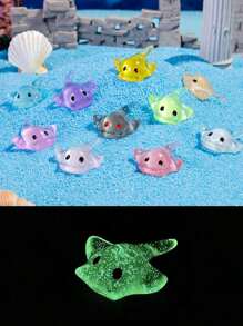 نموذج حيوان بحري واقعي صغير لسمكة الشيطان، بأنماط وألوان عشوائية، تضيء في الظلام، تزيين سمكة الشيطان الملونة، هدية للمراهقين أو حافز، هدايا أعياد ميلاد أنواع الأسماك، تخرج