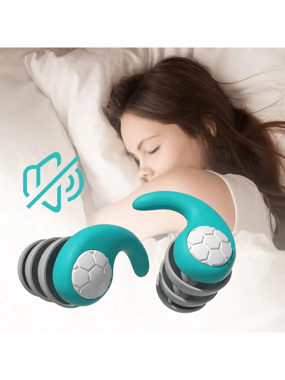 1 Pair Silicone Earplugs Noise-Proof Ear Plugs For Sleeping, Studying, Swimming, Showering, Working, Hearing Protection