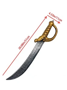 1 件古董青铜海盗弯刀模型道具，适合海盗服装角色扮演、万圣节、节日派对表演装扮 - 查看 11