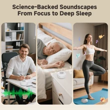 STAVOZE White Noise Machine, Sleep Sound Machine With 21 Natural Soothing Sounds And Memory Function 30 Levels Of Volume Sleep Timer Sound Therapy For Home Office Travel, Portable Sound Machine For Nurse Gifts