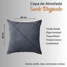 Kit Of 4 Draped Suede Cushion Covers 45x45 With Invisible Zipper - 2 Navy 2 Terracotta - View 4