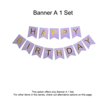 紫色粉色生日派对装饰套装，配有生日快乐横幅、薄纸绒球、流苏花环和气球套装，女士紫色生日装饰 - 粉紅紫生日快樂套裝 - 查看 7