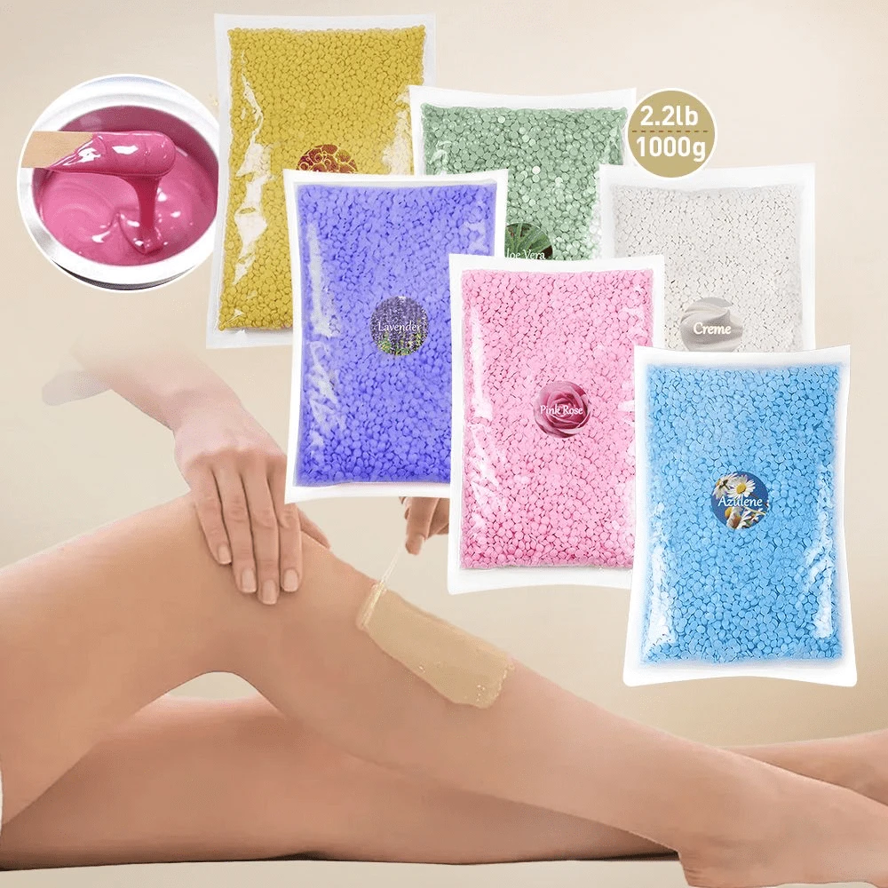 Viilife 2.2LB/1000g Wax Beads, Hard Wax Beans  Wax Beads For Hair Removal  For Full Body Brazilian Bikini Face Legs Eyebrow Painless At Home For Woman Men
