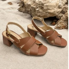 Modare Women's Sandals With Comfortable Block Heel And Buckle - Hazelnut - View 5