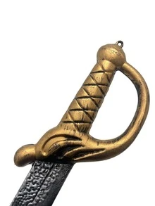 1 件古董青铜海盗弯刀模型道具，适合海盗服装角色扮演、万圣节、节日派对表演装扮 - 查看 5