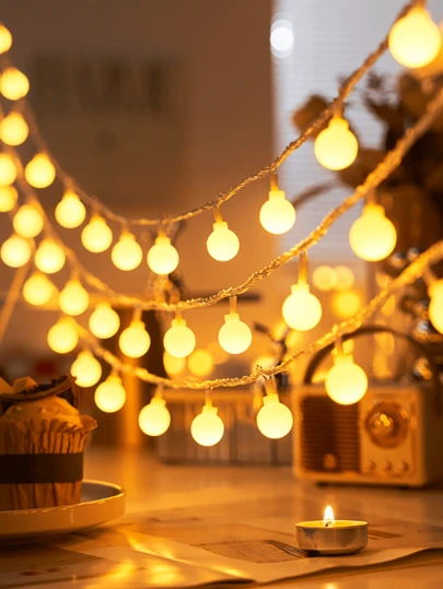 10/20/40개 LED 글로브 스트링 조명, 초승달 파티, 미니 달 별 요정 밤 조명, 랜턴, 배터리 전원 (배터리 미포함)에 적합, 크리스마스, 파티, 실내/실외, 어린이 방, 생일, 침실, 할로윈, 추수 감사절, 마당, 봄 축제, 새해, 결혼식 (따뜻한 색조)에 완벽한 참신한 장식 조명