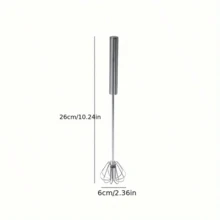 Mano De Empuje Ergonómico: Acero Inoxidable, Semiautomático Para Mezclar, Batir Y Batir Sin Esfuerzo - Perfecto Gadget De Cocina - Plateado - Ver 3