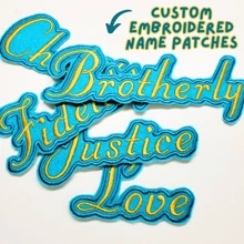 Custom 1/3/5pcs Embroidered Name Patches - Personalized Iron On/Sew On 3-6inch Patch For Jackets, Hats, Mom Gifts Custom Embroidered Name Patches - Personalized Iron On/Sew On Patch For Jackets, Hats, Mom Gifts, Durable, Unisex, Casual, Custom, Personalized, Unique, Customized, Bag Charms, Bag Charms, School Supplies, For Teenagers, Junior High School Students, Middle School Students, High School Senior High School Students, College Students, University Students, Freshman, Sophomore, Underclassmen