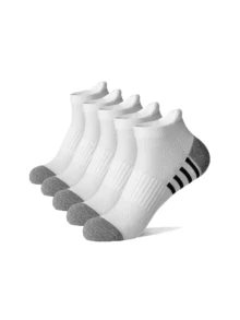 5 Or 10 Pairs Solid Color & Simple Striped Casual Short Socks, Suitable For Daily Wear - Multicolor - View 7