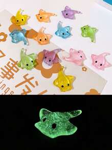 نموذج حيوان بحري واقعي صغير لسمكة الشيطان، بأنماط وألوان عشوائية، تضيء في الظلام، تزيين سمكة الشيطان الملونة، هدية للمراهقين أو حافز، هدايا أعياد ميلاد أنواع الأسماك، تخرج