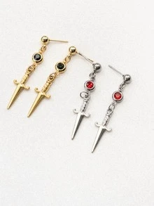 18K Gold Plated Stainless Steel Birthstone Pendant Earrings, Personalized Gift, Nature-Inspired Jewelry For Mother - Multicolor - View 6