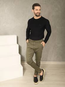 Men's Fine Sport Pants Premium Satin Fabric Tailoring Built-In Pocket - Verde - Ver 6