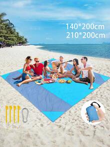 1pc Mini Pocket Picnic Blanket, Pocket Blanket 200 X 210 Cm/140x 200 Cm, Lightweight Waterproof Beach Mat, Sand-Free Foldable Floor Mat, For Outdoor Camping, Hiking, Parks, Gardens, Beaches