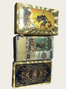 Baraja de Tarot para principiantes, de 4,72x2,76 pulgadas, de material PET duradero, antiarrugas, resistente al agua, con deslizamiento suave, adecuada para espiritualistas, mejor regalo para festivales, reuniones familiares, incluye manual de instrucciones